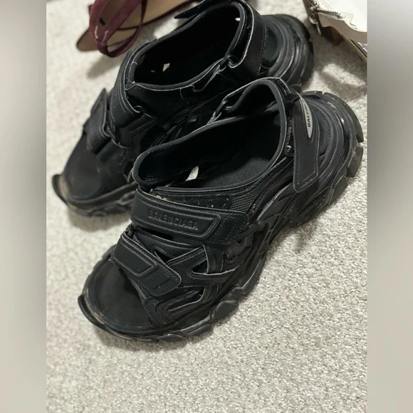Black Balenciaga Track Flat Men’s Sandals size 41 great condition retailed $995 - Picture 4 of 9
